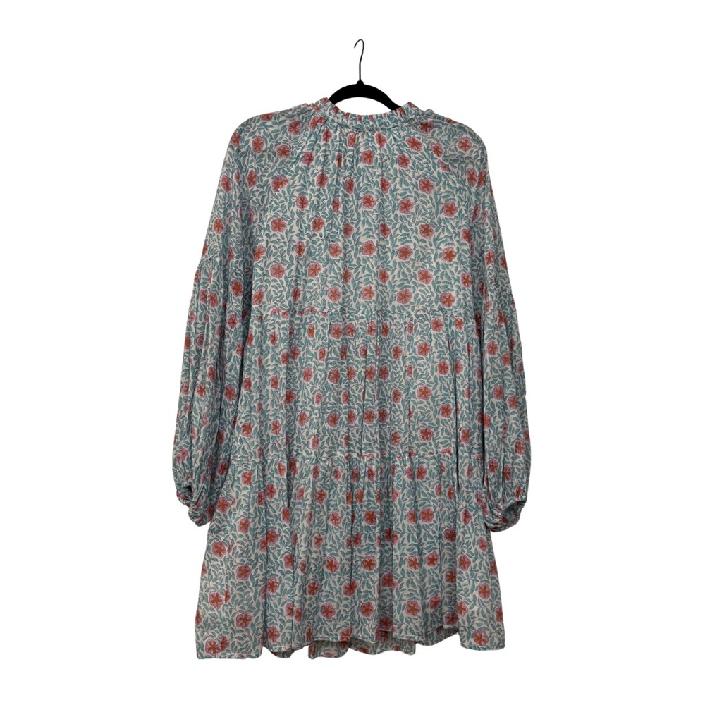 Oliphant Blue and Pink Floral Long Sleeve Dress - Picture 3 of 6